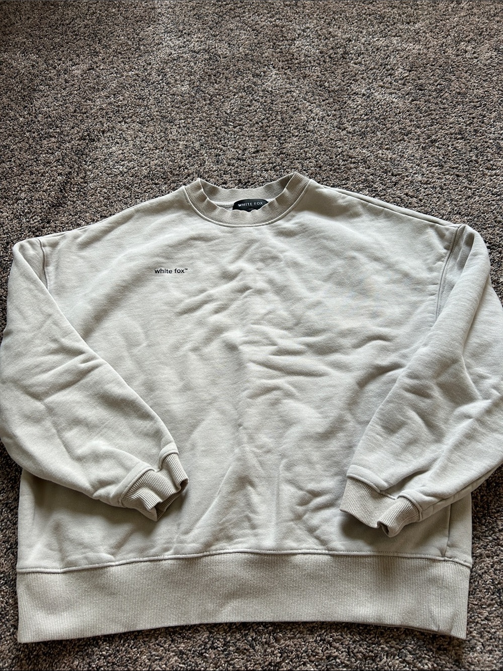 White Fox Boutique Cream Crewneck Sweatshirt